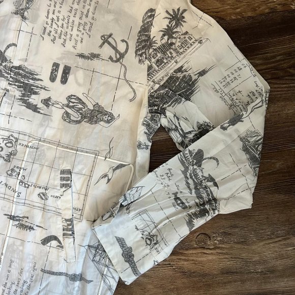 Hide & Seek Sailing Nautical Print Zip Up Overshirt - Picture 5 of 8